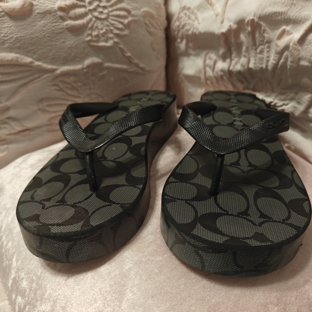 Coach Black Flip Flops for Women